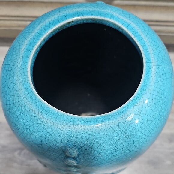 Elegant Blue Ceramic Vase - Picture 2 of 6